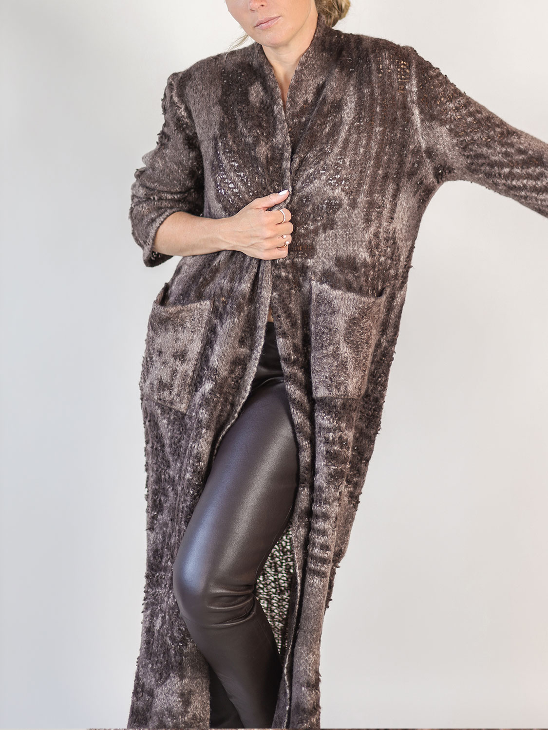 Avant Toi Lange Strickjacke aus Cashmere-Mix braun S Avant Toi Lange Strickjacke aus Cashmere-Mix braun S