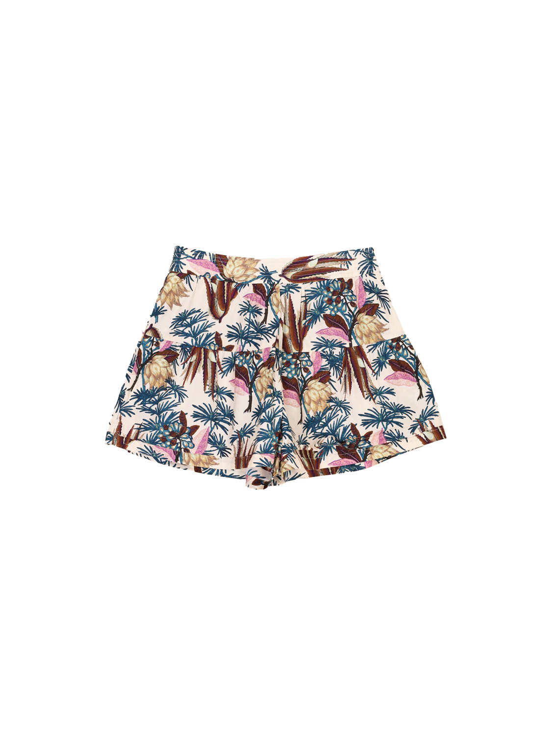 Elsie - Cotton poplin shorts with floral print 