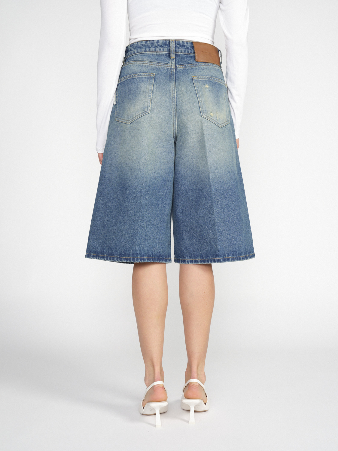 Victoria Beckham Bermuda - Pantaloncini in denim oversize  blu 26