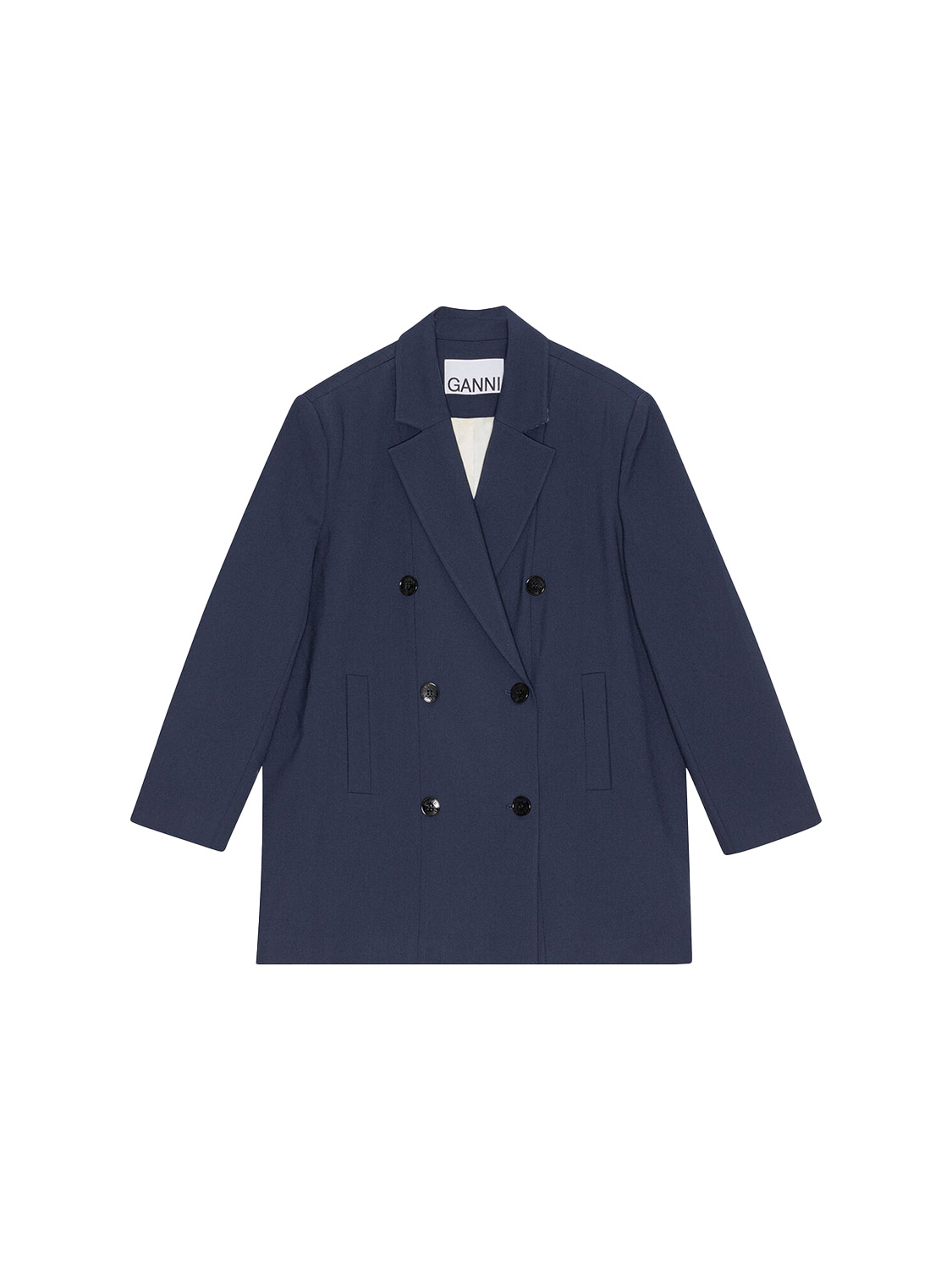 Ganni Double-breasted oversized blazer  marine S/M