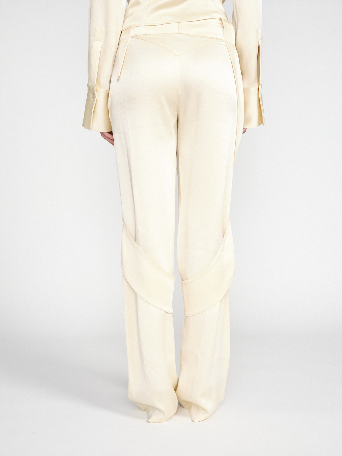 Blumarine Satin pants with layer details  beige 34