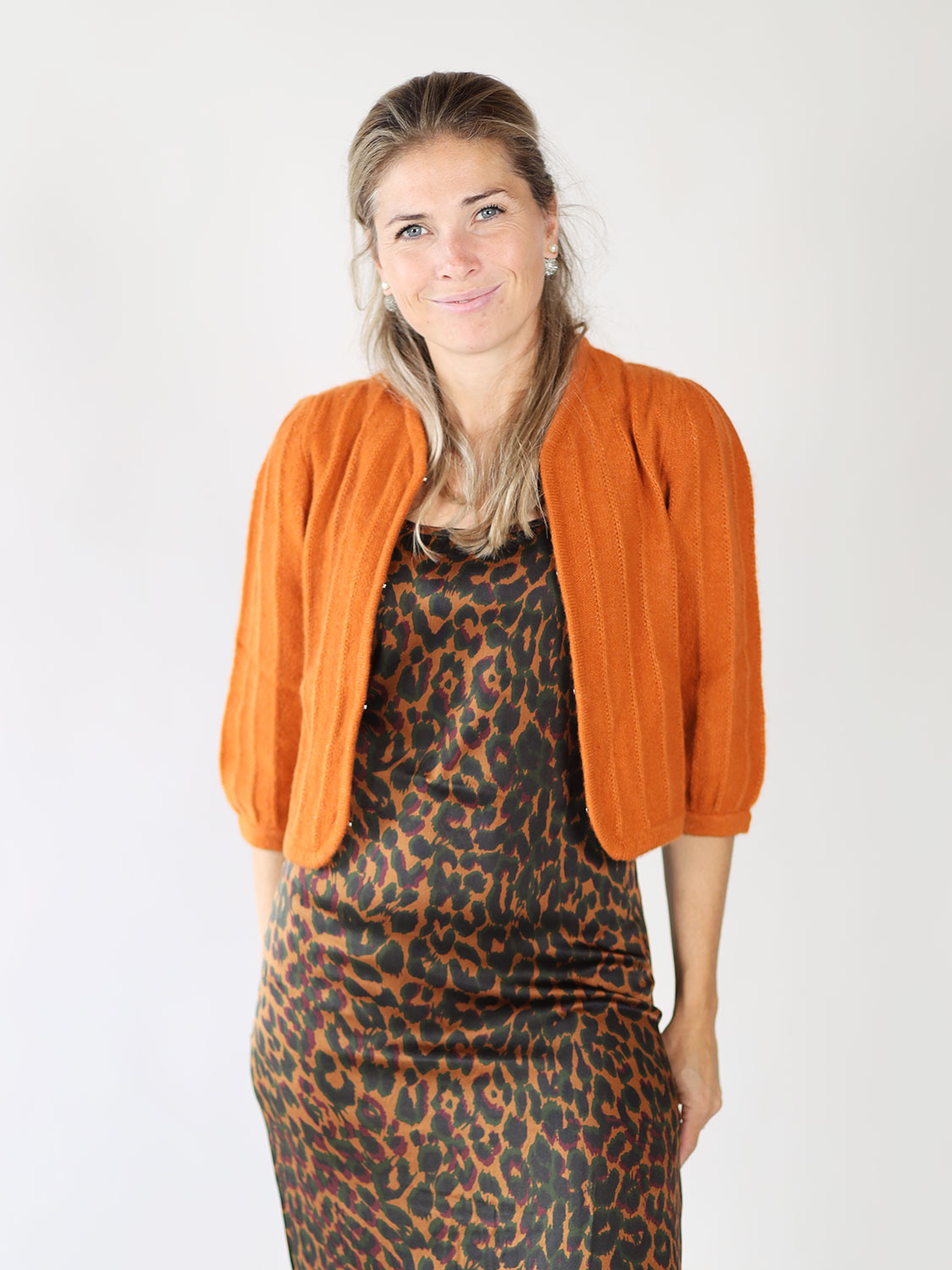 friendly hunting Short cashmere cardigan orange XS