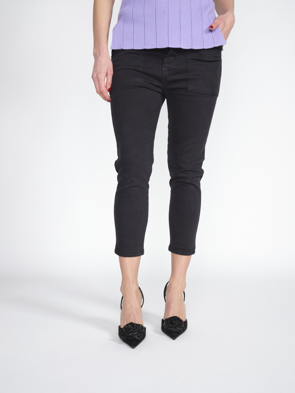 Gitta Banko Pantalones Harlow -pantalones tres cuartos de algodón elástico   negro XS/S