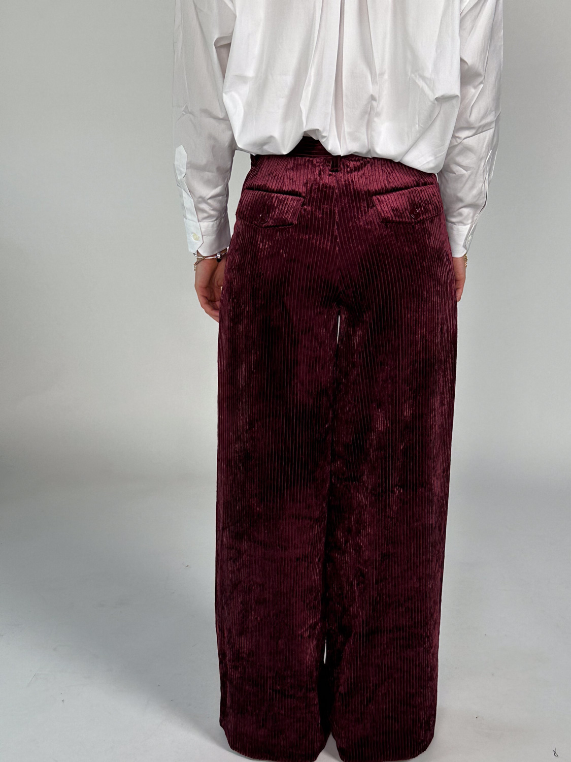 Dorothee Schumacher Modern Structure Pants – corduroy wide-leg trousers bordeaux XS Dorothee Schumacher Modern Structure Pants – corduroy wide-leg trousers bordeaux XS