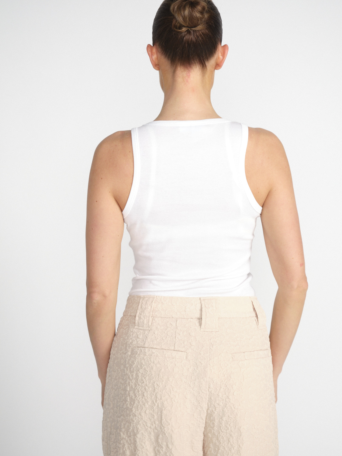 Ganni Rib tank top made from soft cotton  white XS