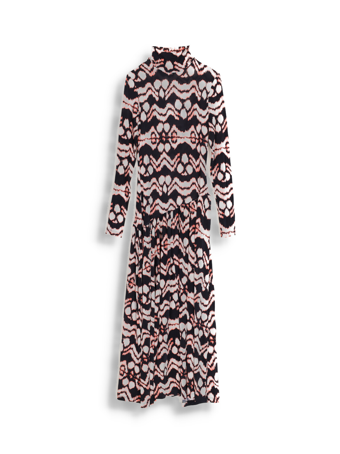 Fernanda - Faux silk stand-up collar dress