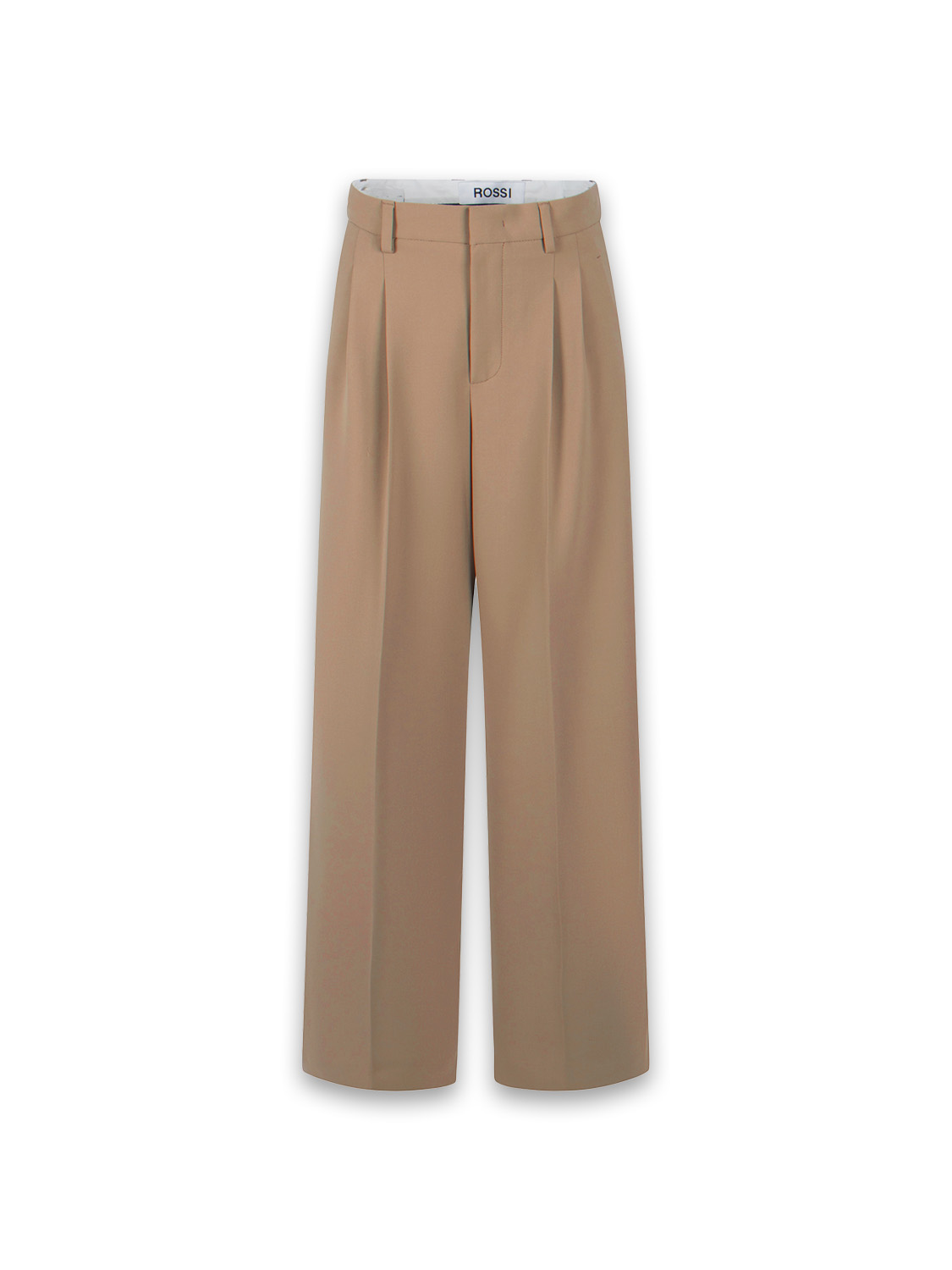 Rossi Noa Pantaloni plissettati in raso di cotone leggero Colore: cammello Taglia: L beige L