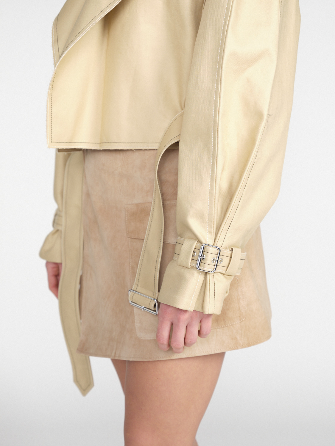 Victoria Beckham Short cotton trench coat beige 34
