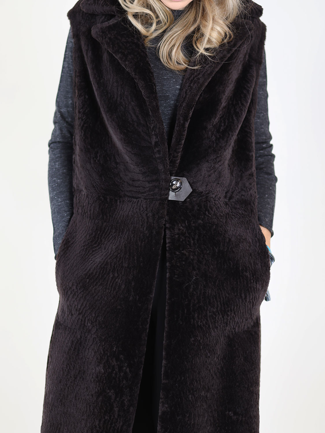 manzoni 24 Knee-length vest   36 brown