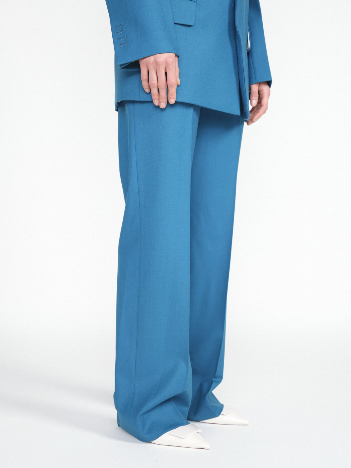 Victoria Beckham Pleated trousers with pockets  petrol 36