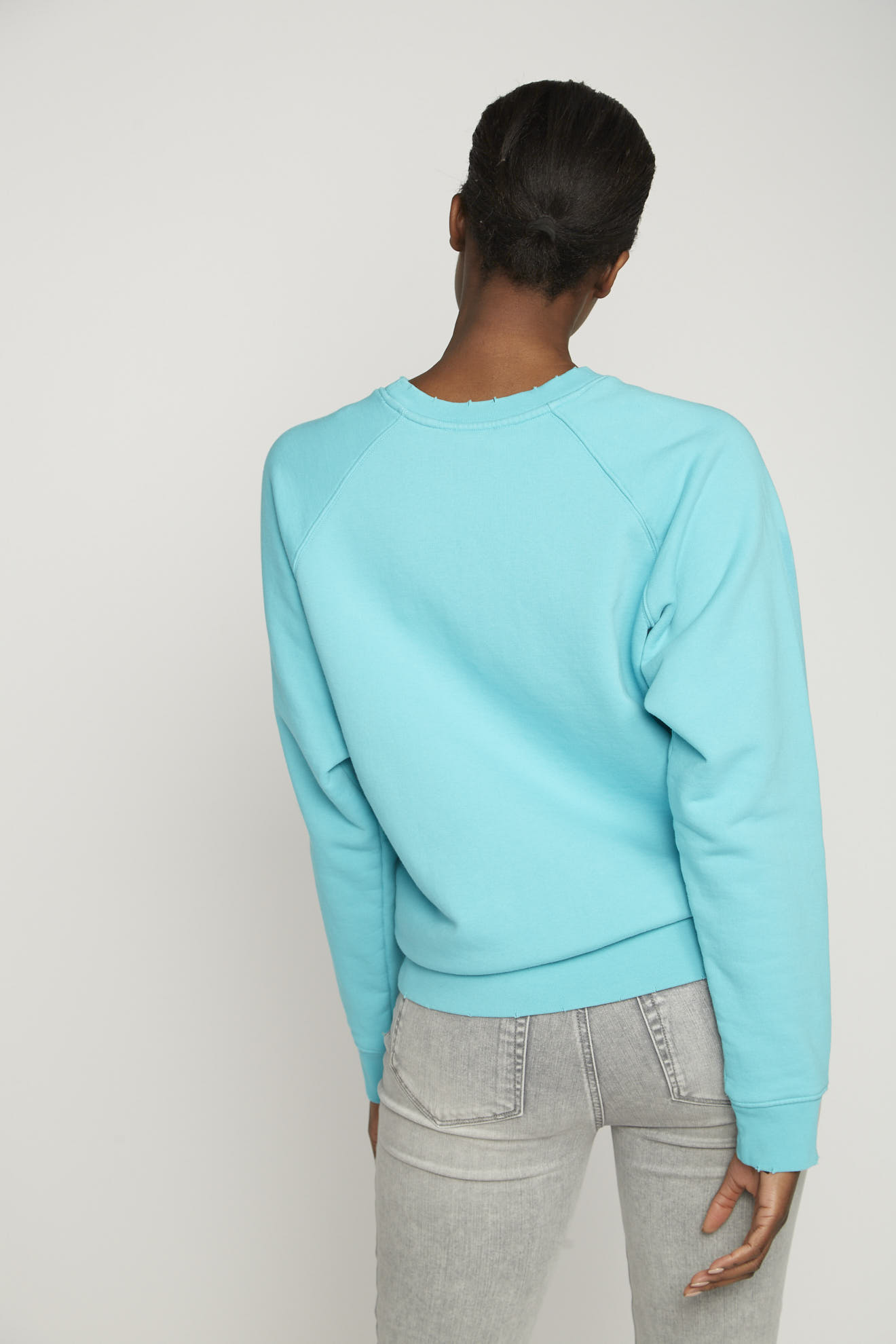 semicouture sweater blue branded cotton model back