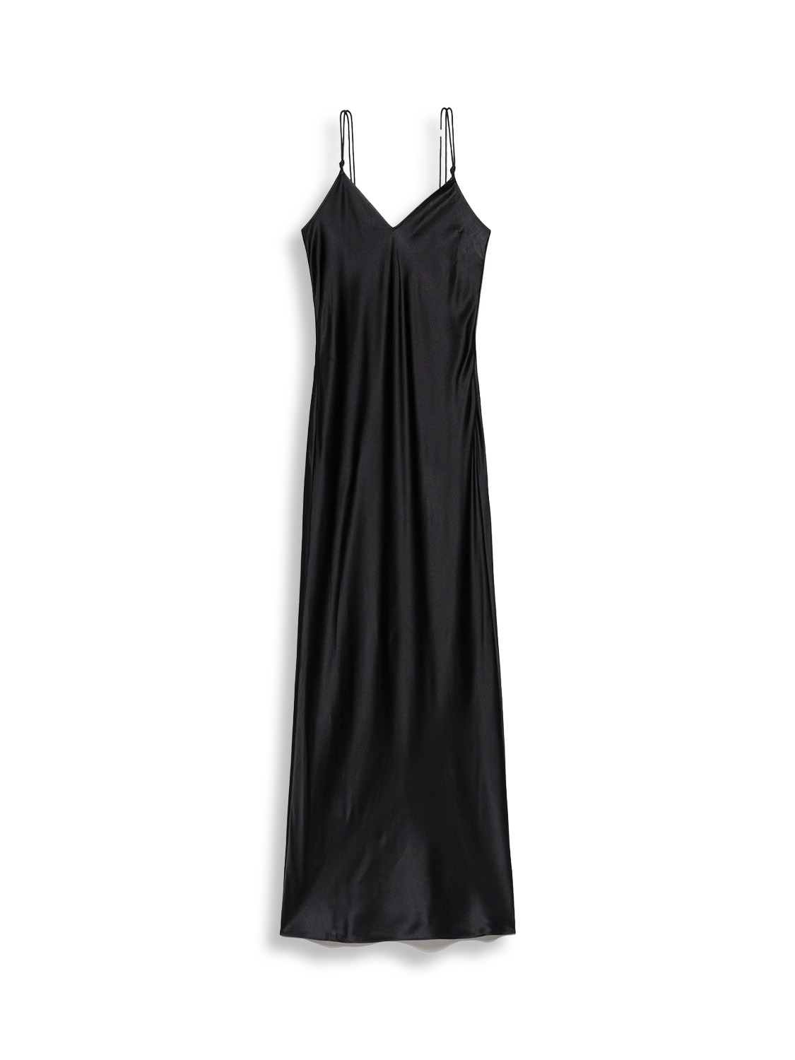 Frame V-Neck Cami - Robe midi à bretelles spaghetti en soie noir S