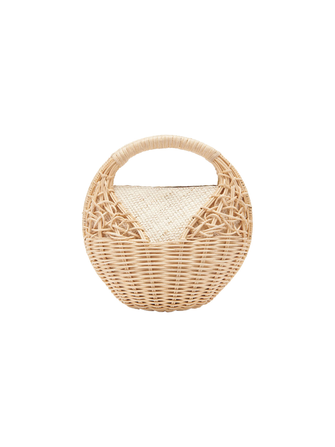 Ulla Johnson Sea Shell – Handgeflochtene Korbtasche aus Rattan  beige One Size