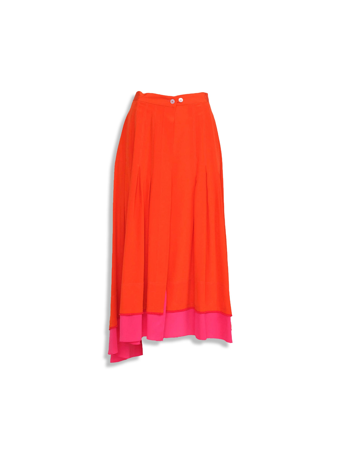 Antonia Zander Gaby - Jupe midi avec détails fendus en soie orange M