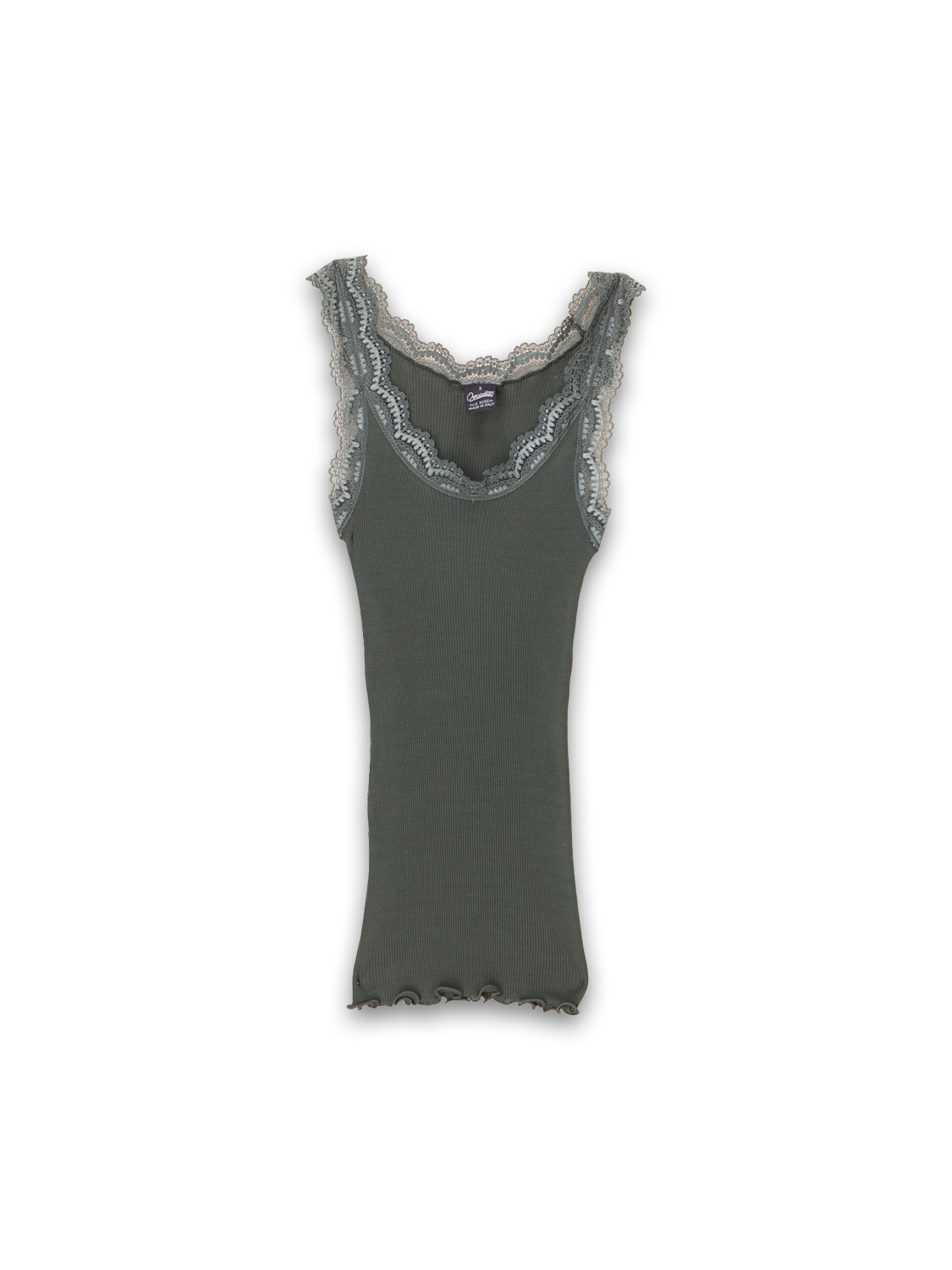 Oscalito Stretchiges Tanktop mit Spitzen-Details  khaki S