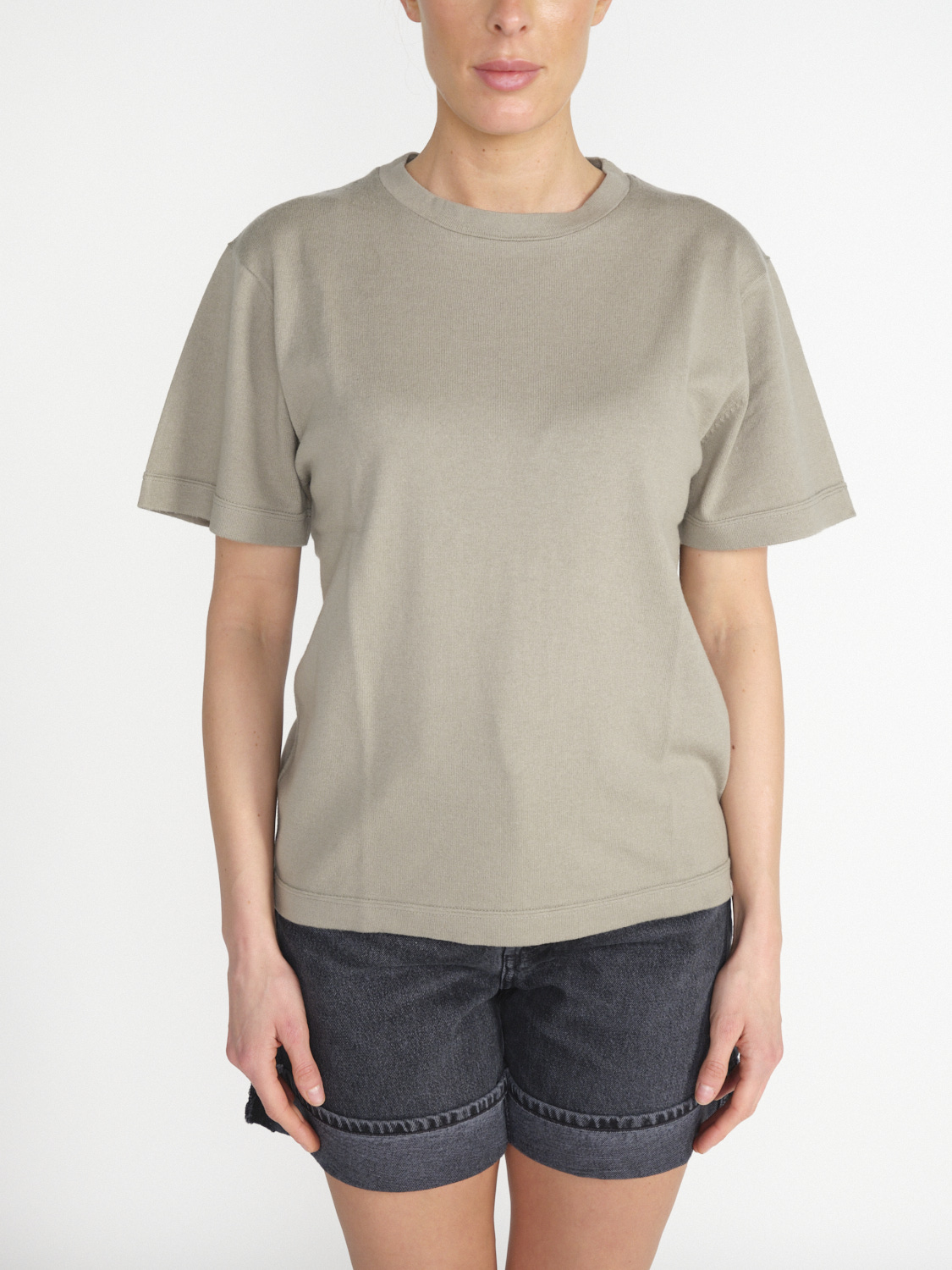 Extreme Cashmere n° 268 Cuba - wide T-shirt in cashmere-cotton blend hellgrün One Size