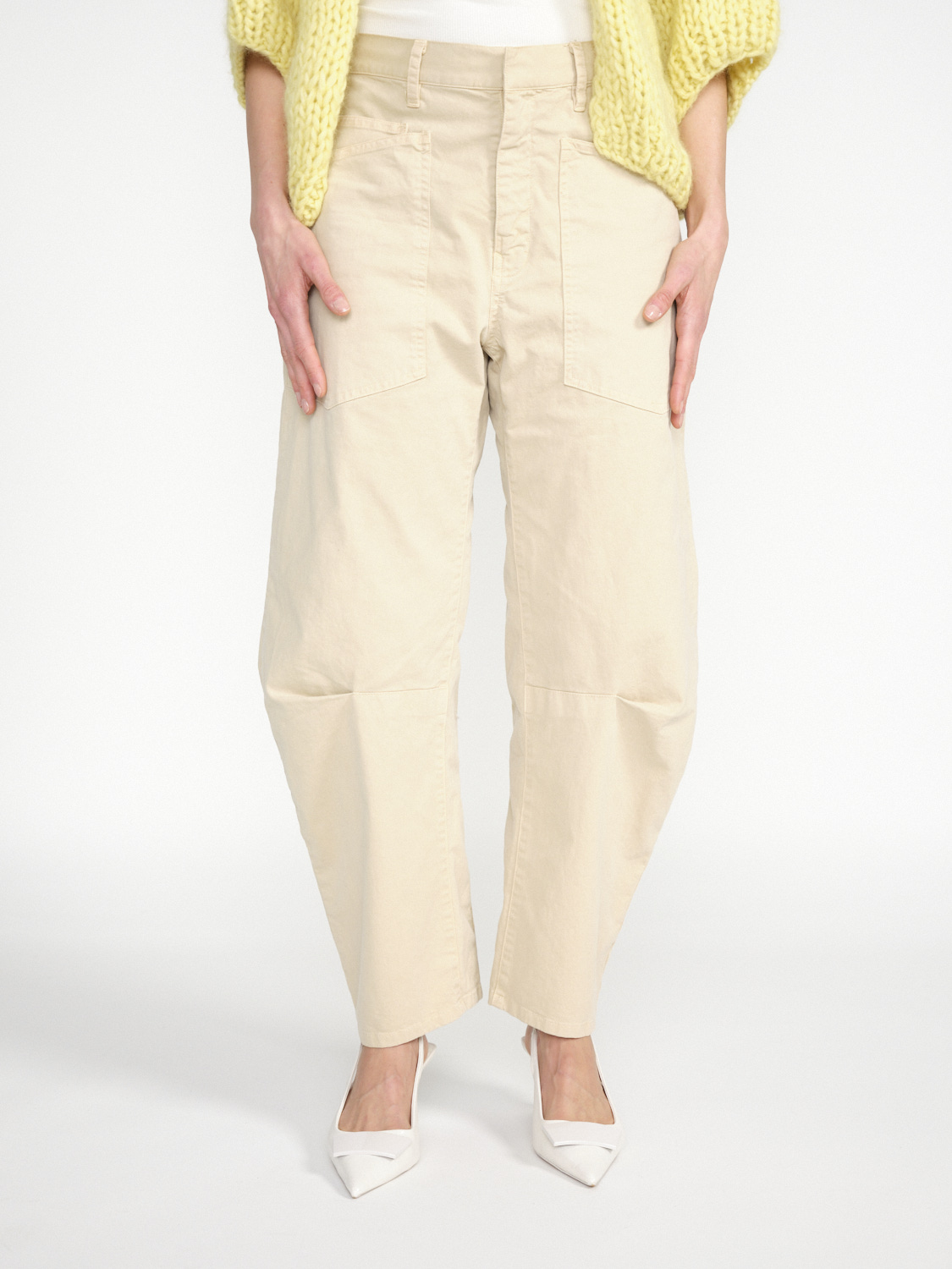 Nili Lotan Shon Pant – Stretchy cargo pants made of cotton  creme 34