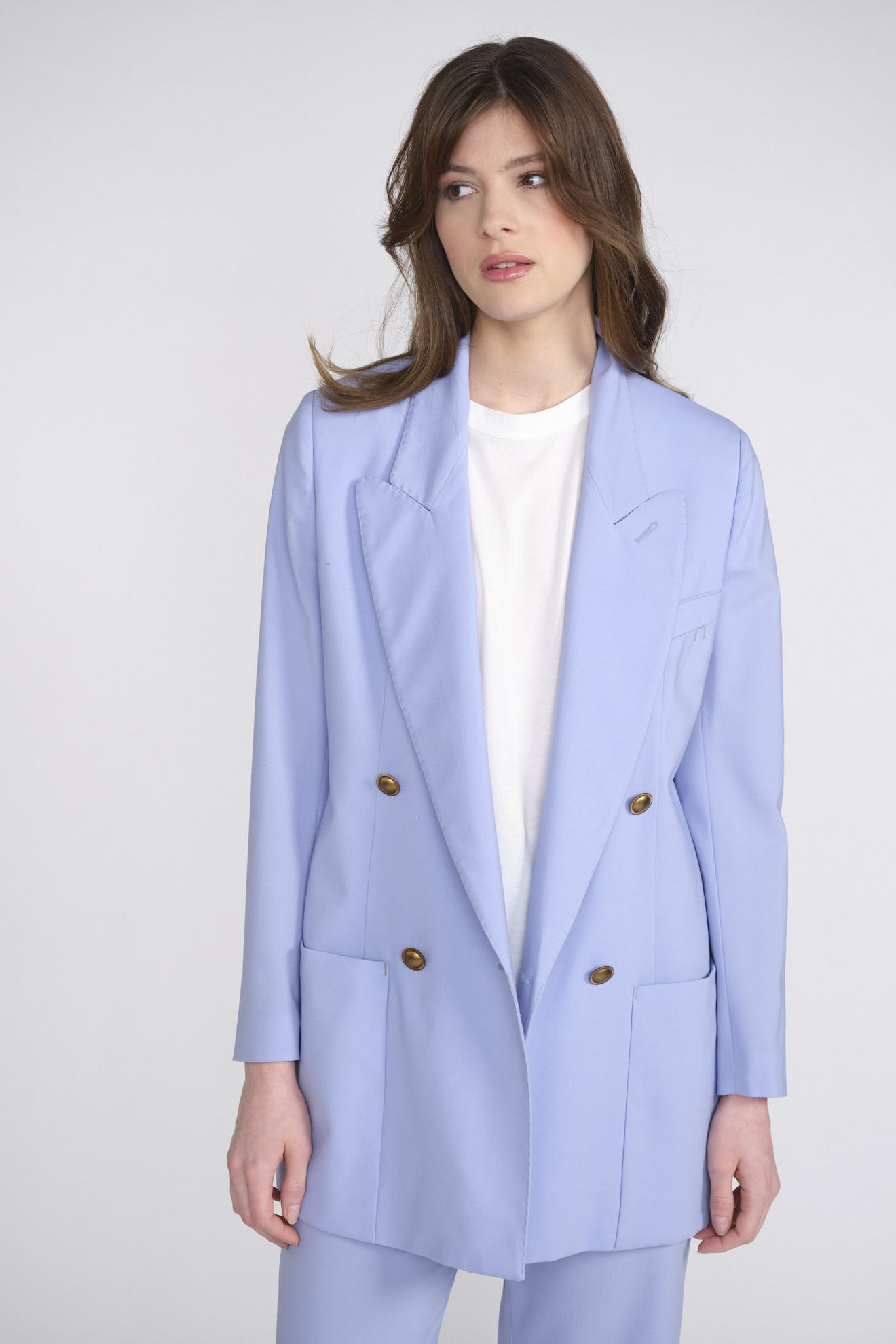 Lorena Antoniazzi Double breasted blazer with large front pockets blue 36