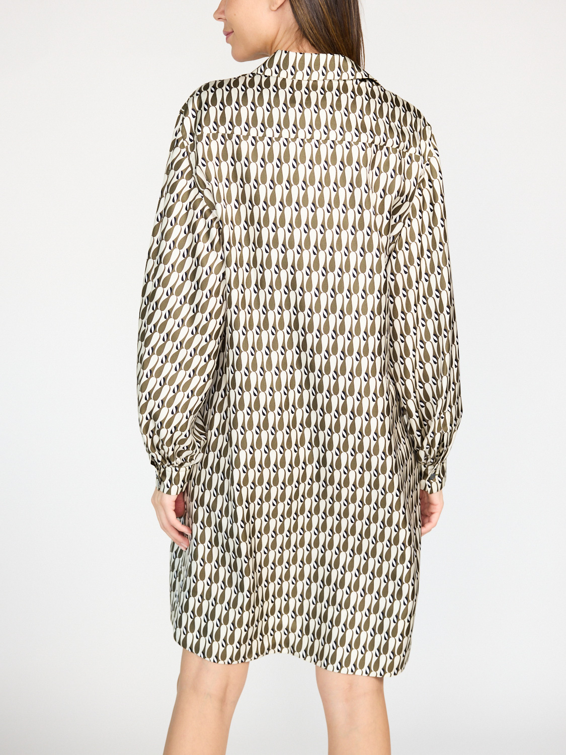 Odeeh Blouse dress with pinstripe design  36 khaki Odeeh Blouse dress with pinstripe design  36 khaki