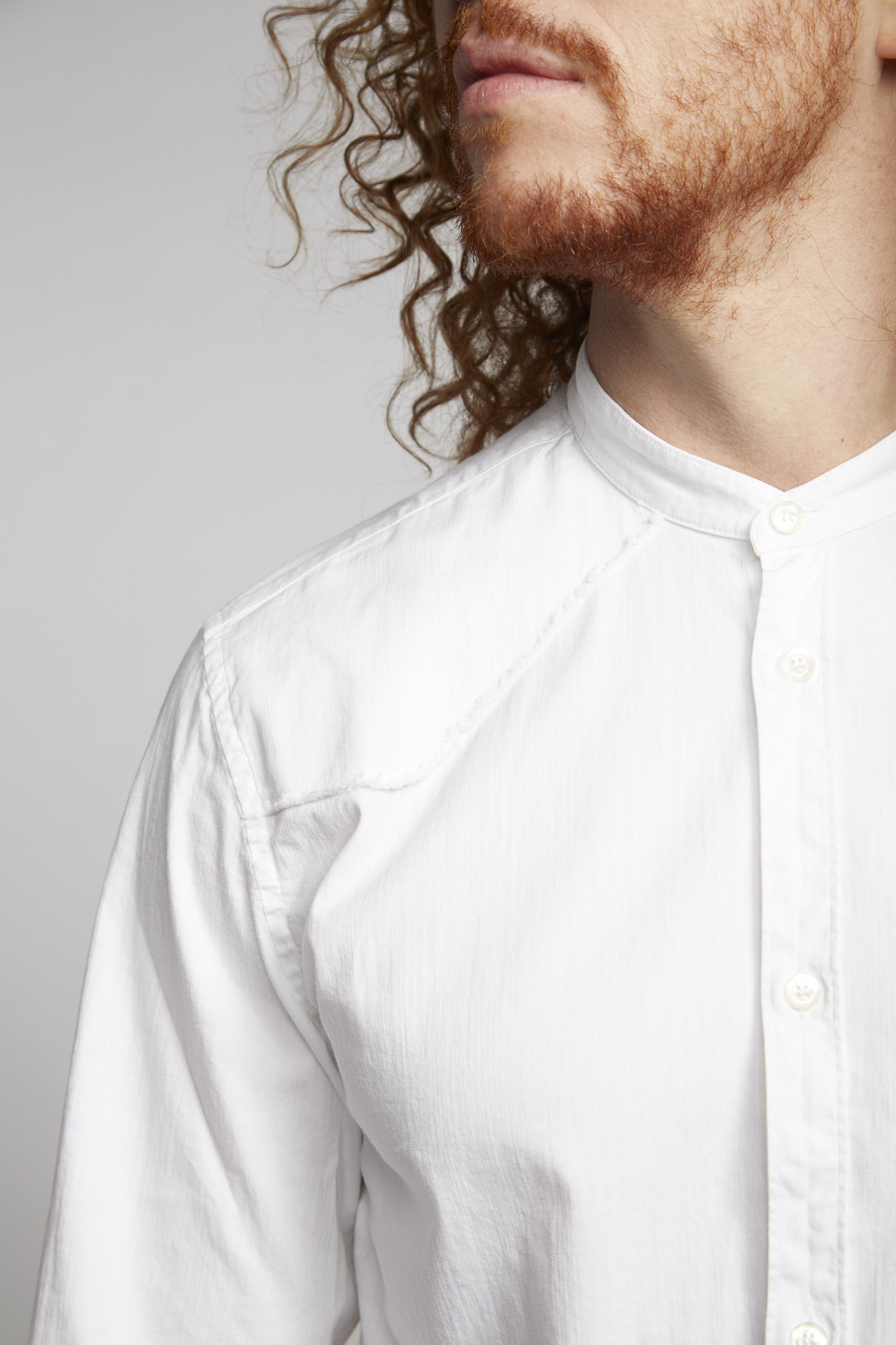 dondup shirt white plain mix model front