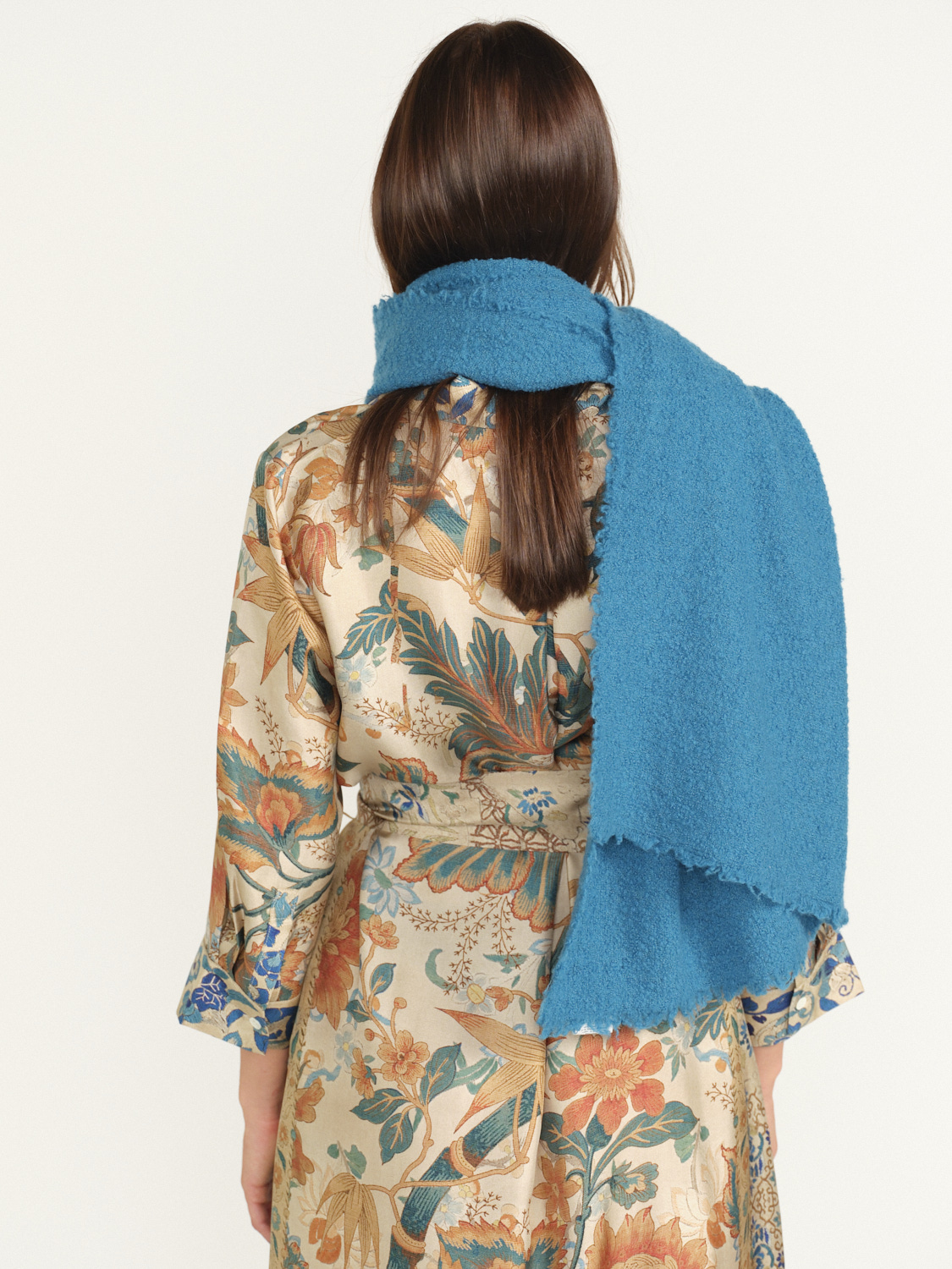 Faliero Sarti Alexia – Rechteckiger Schal aus Wolle und Cashmere blau One Size