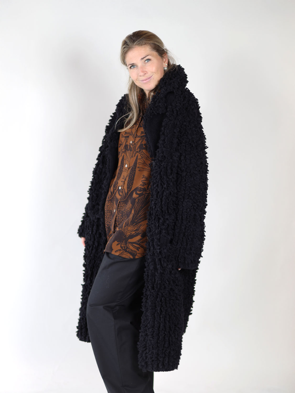 Iris von Arnim Gudny – langer Wollmantel  schwarz XS/S