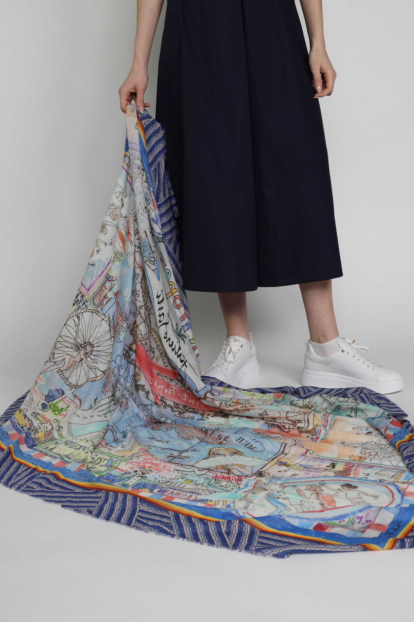 Faliero Sarti Costa Azzurra - Rectangular scarf with graphic print multi One Size