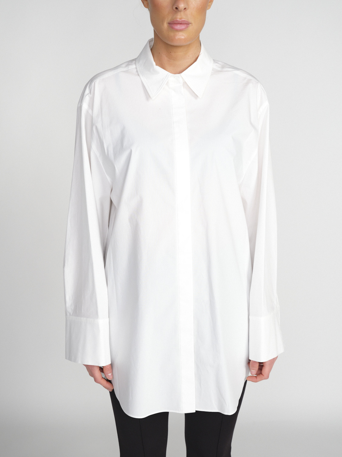 Dorothee Schumacher Popelin Power – Oversized Bluse   blanco S