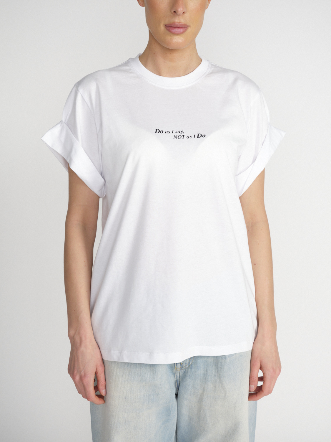 Victoria Beckham Slogan - T-shirt oversize in cotone   bianco XS