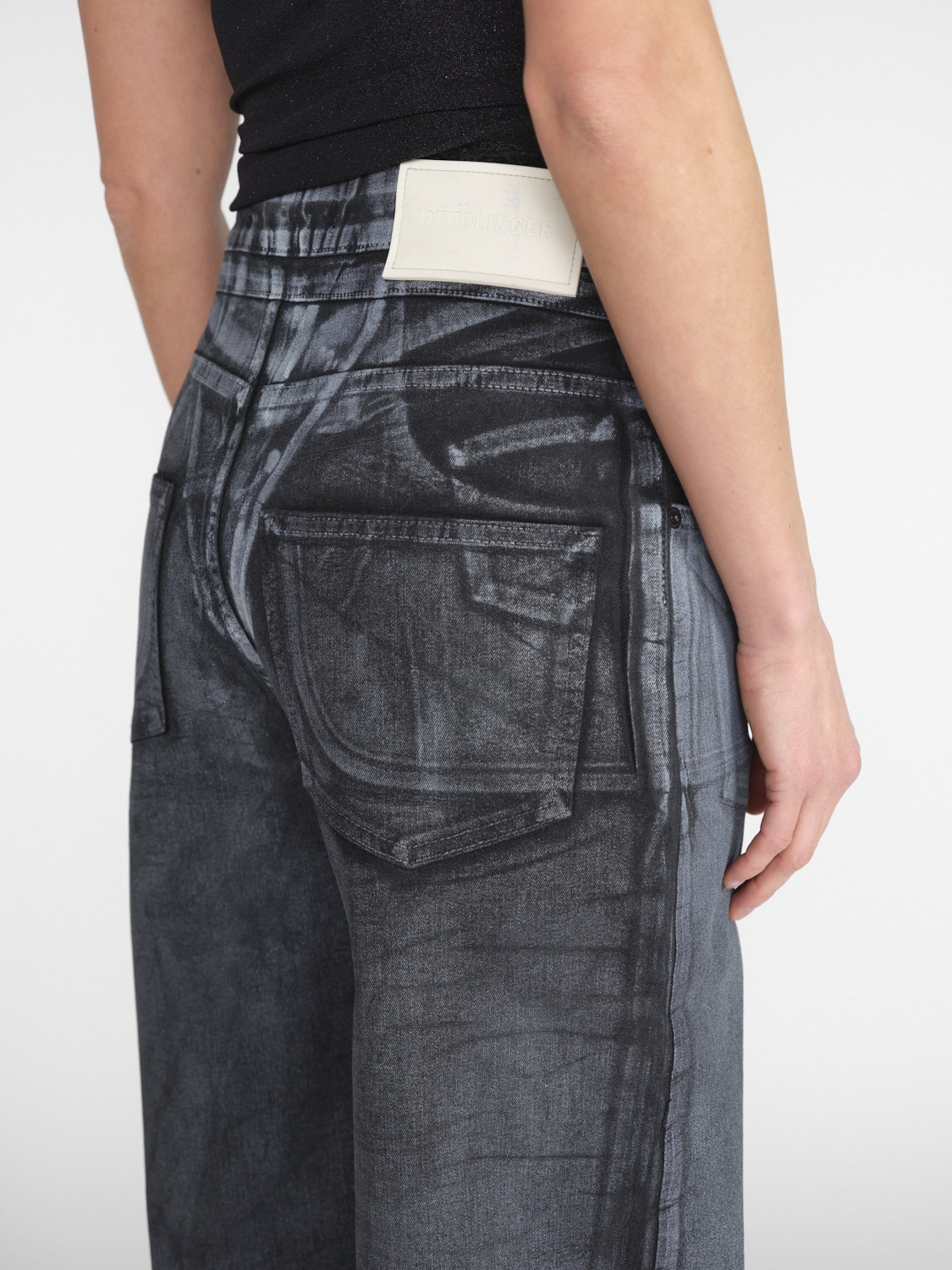 Ottolinger Double Fold – Oversized Jeans aus Baumwoll-Mix  grau XS