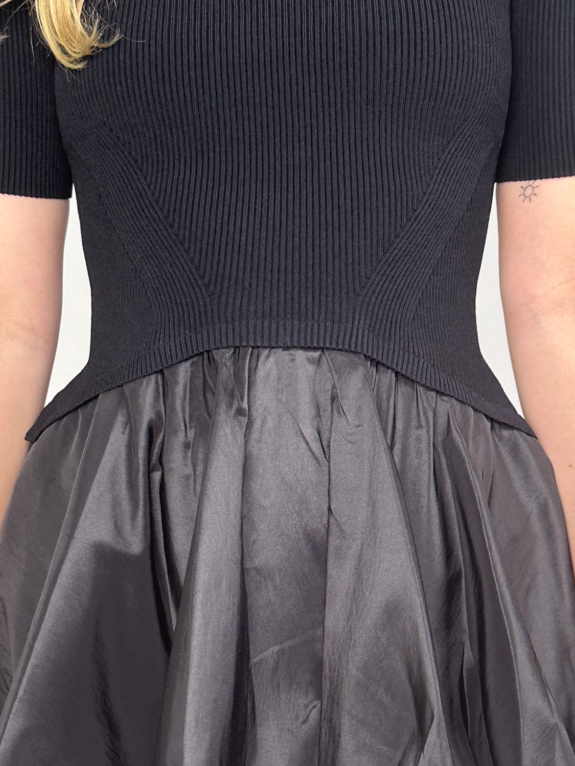 Simkhai Kenny knit mini dress with balloon skirt black S Simkhai Kenny knit mini dress with balloon skirt black S