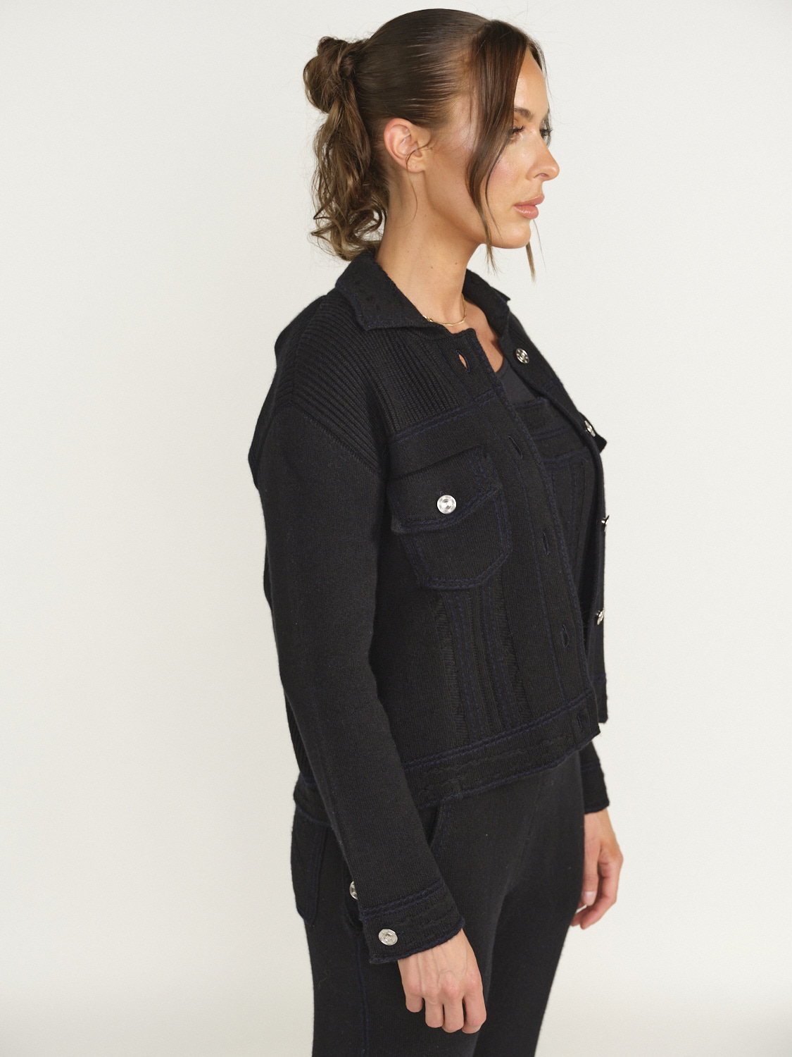 Barrie Barrie - Cardigan - in cashmere   nero S
