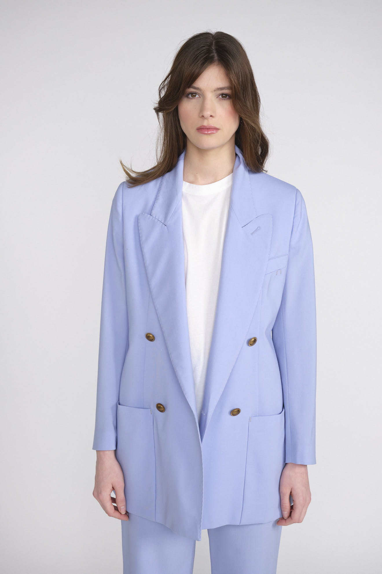Lorena Antoniazzi Doppelreihiger Blazer mit großen Fronttaschen blau 36
