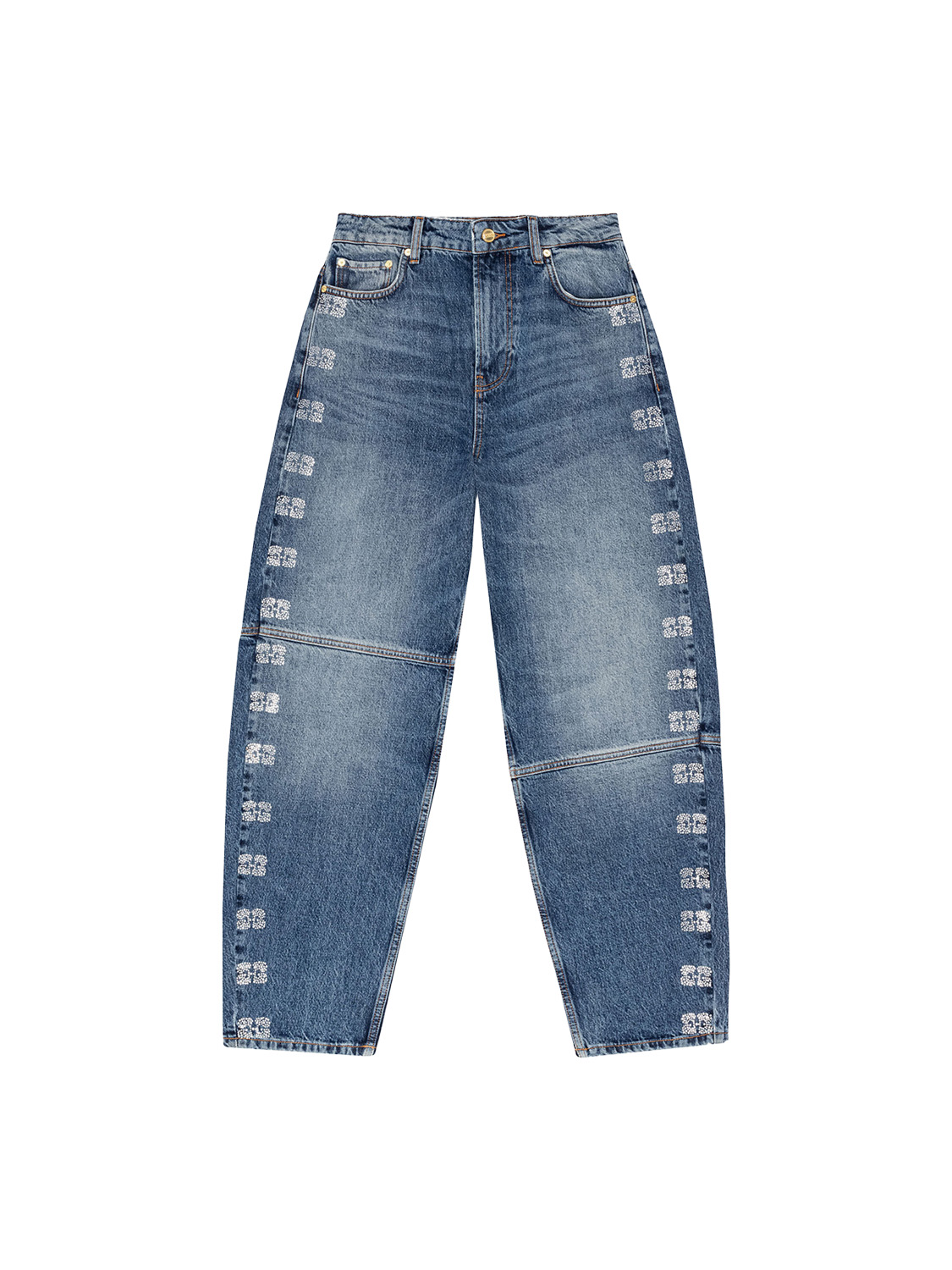 Ganni Jeans con logo scintillante   blu 25