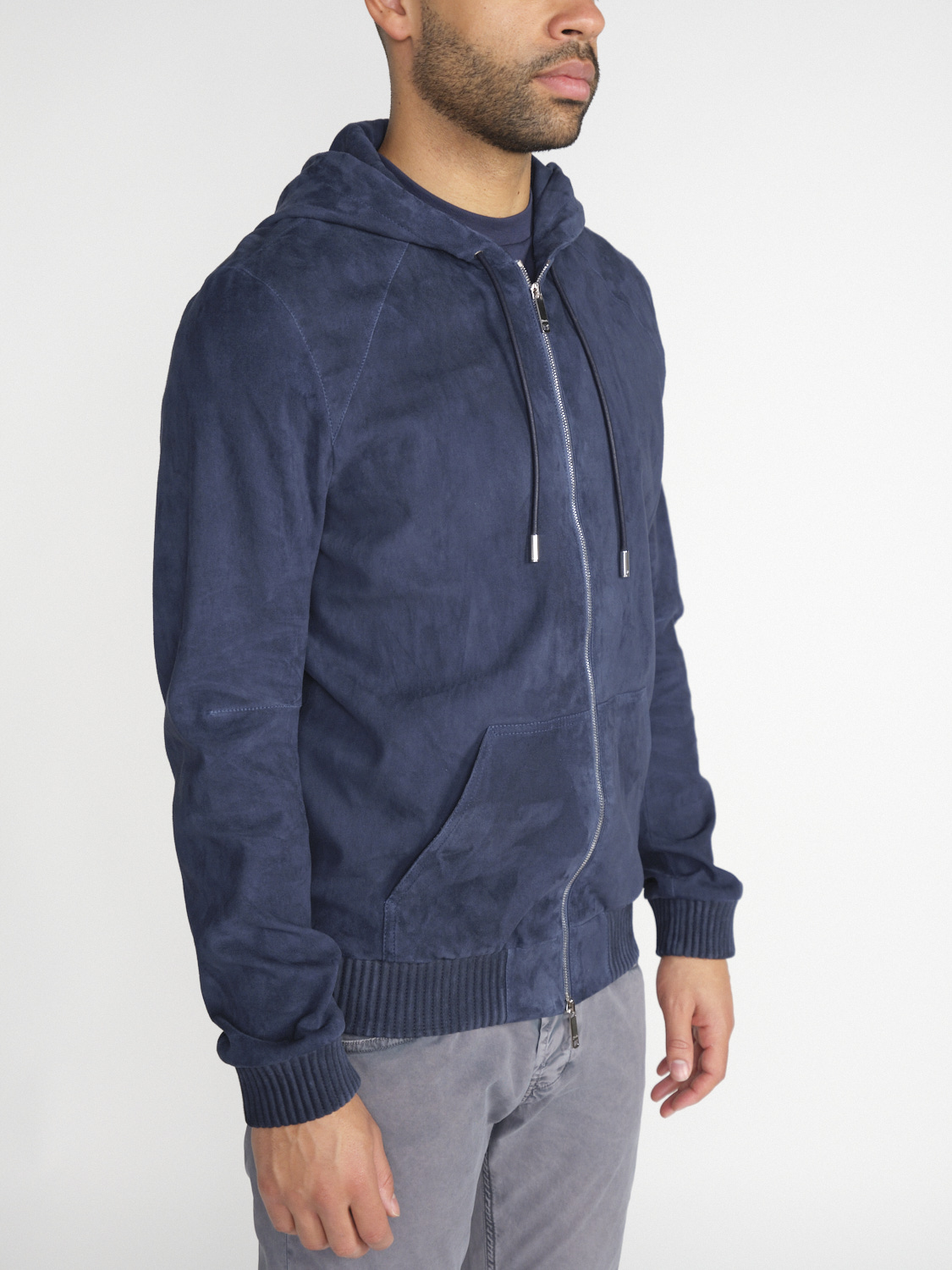 jitrois Dexter suede zip jacket  marine 50