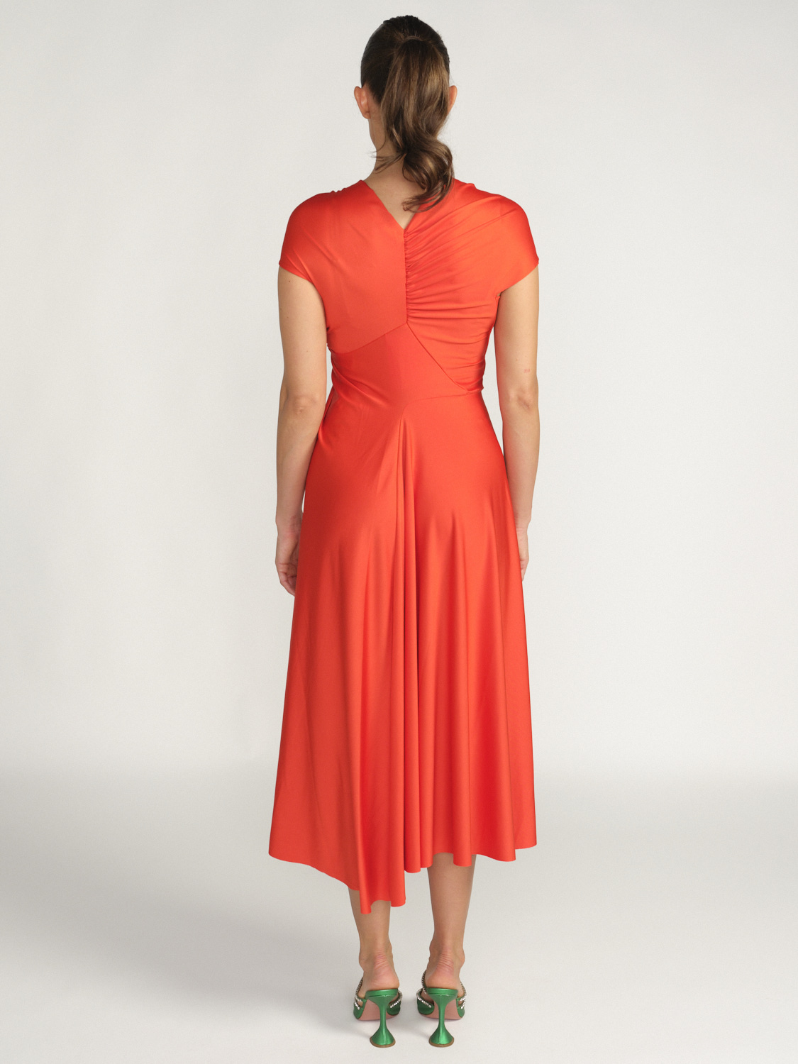 Victoria Beckham Sleeveless midi dress with knotted neckline detail red 38