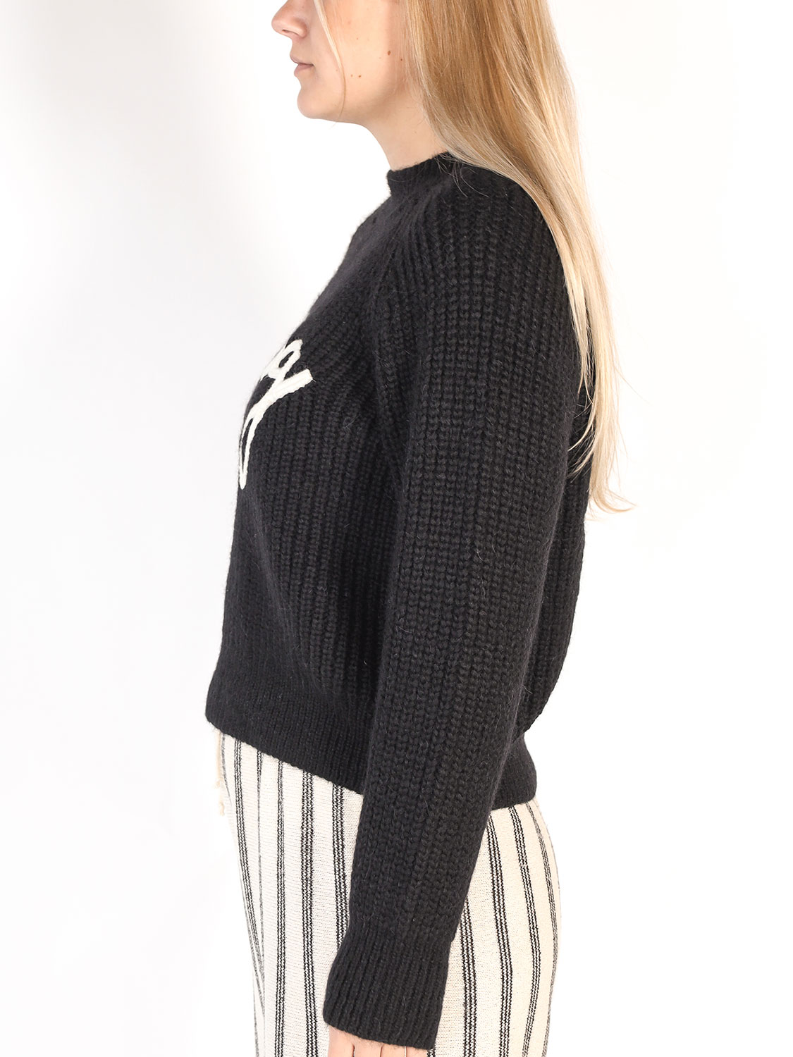 Anine Bing Strickpullover mit Logo  schwarz XS