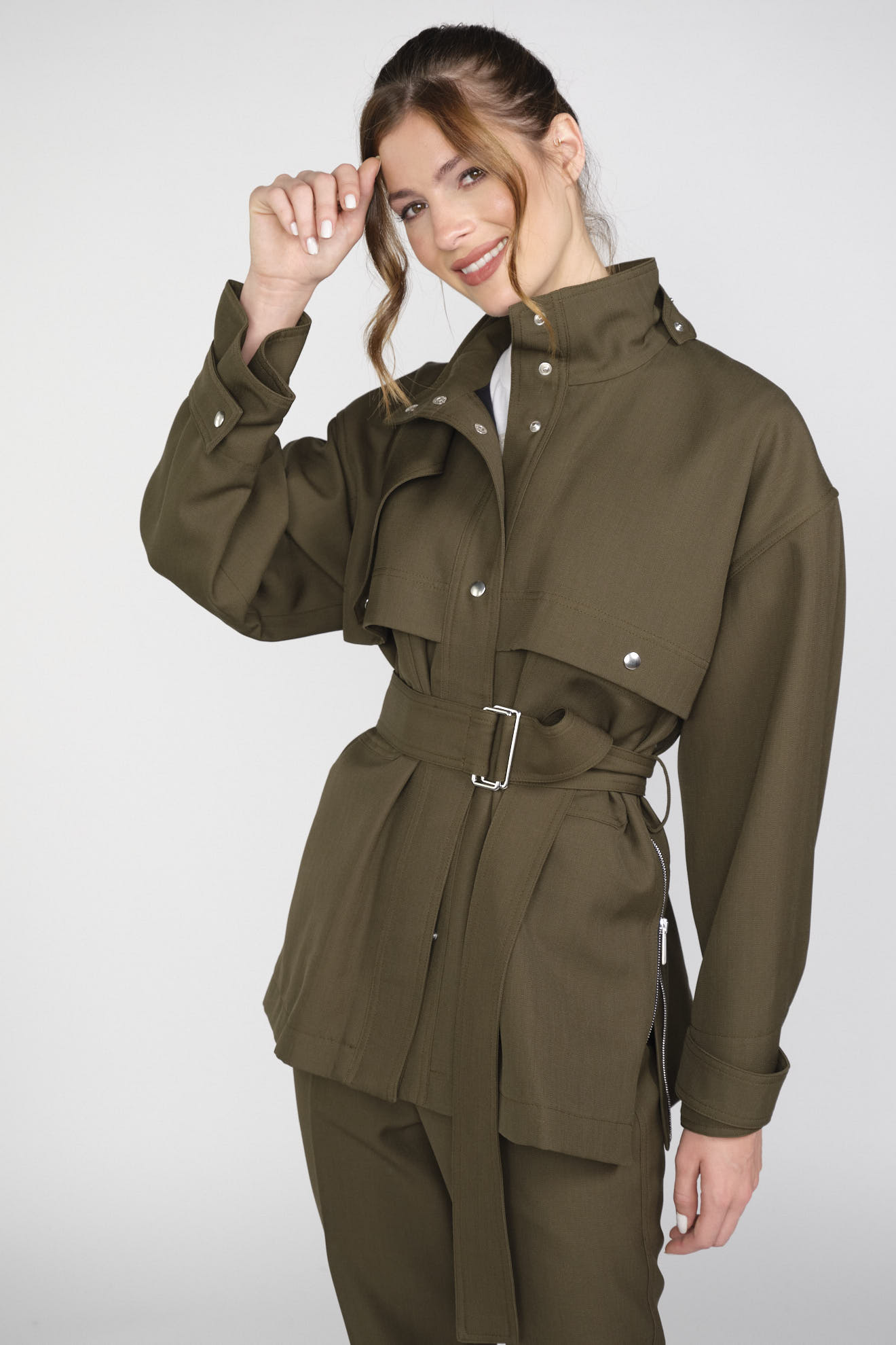 Belted Utility Jacket khaki 36 JAC12400D36