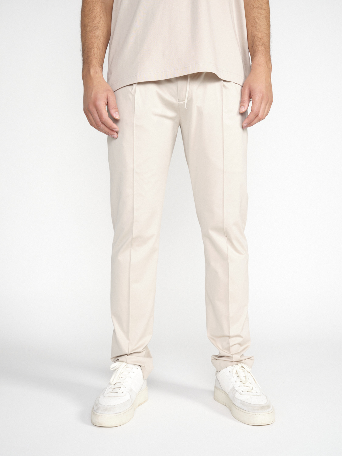 Stefan Brandt Jacob Super – stretchy cotton trousers  beige L