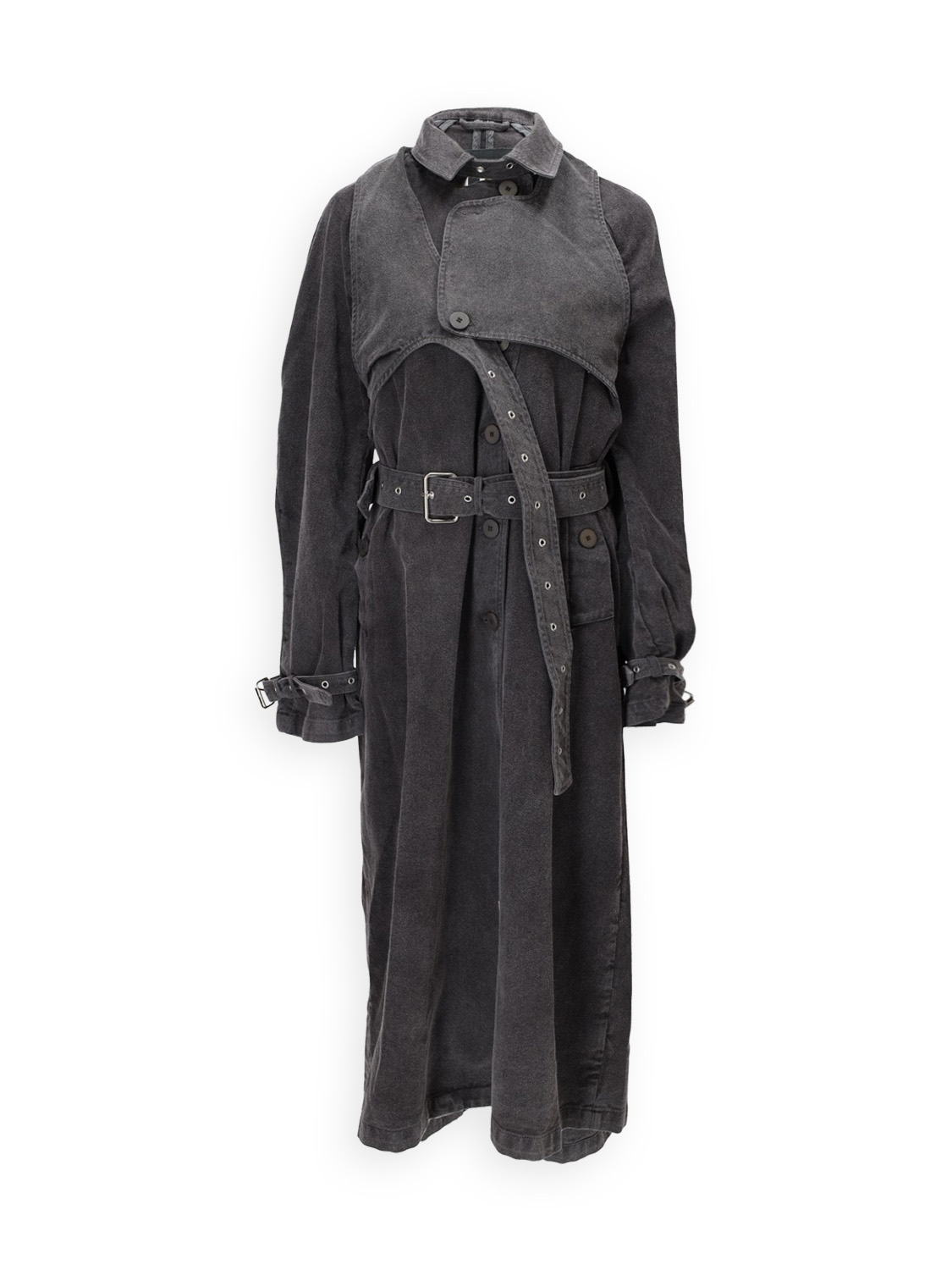 Oversized Trenchcoat aus Baumwoll-Denim 