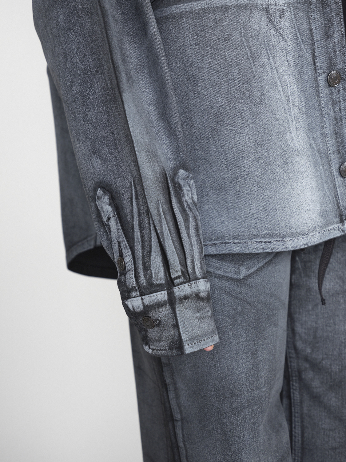 Ottolinger Oversized denim jacket in cotton blend 	  grey XS