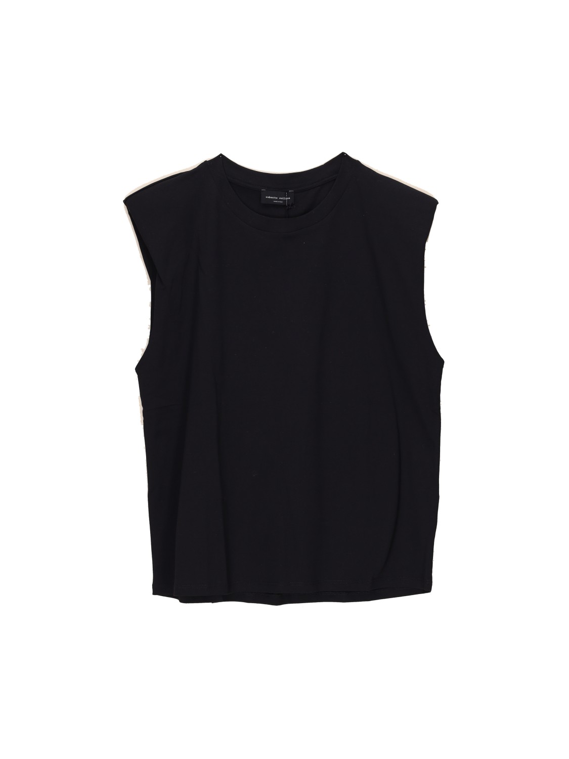 Roberto Collina Con Spaline – Baumwoll-Shirt mit Schulterpolstern   schwarz XS
