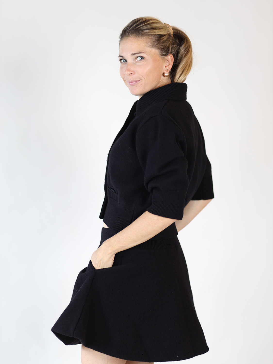 Patou Breiter Strickrock  schwarz S