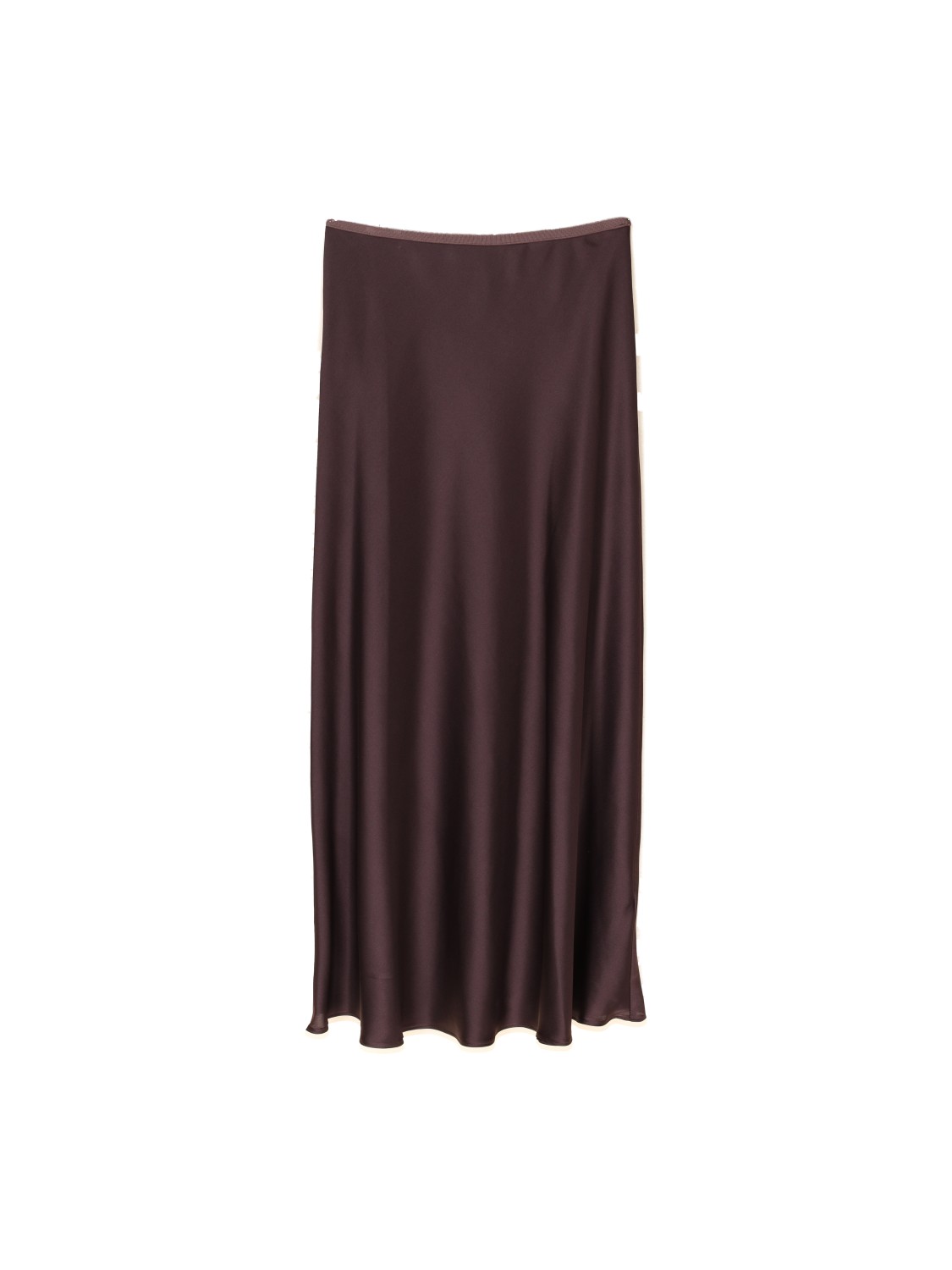 SIYU Lisos Seda - Jupe midi en satin légère comme une plume braun 34