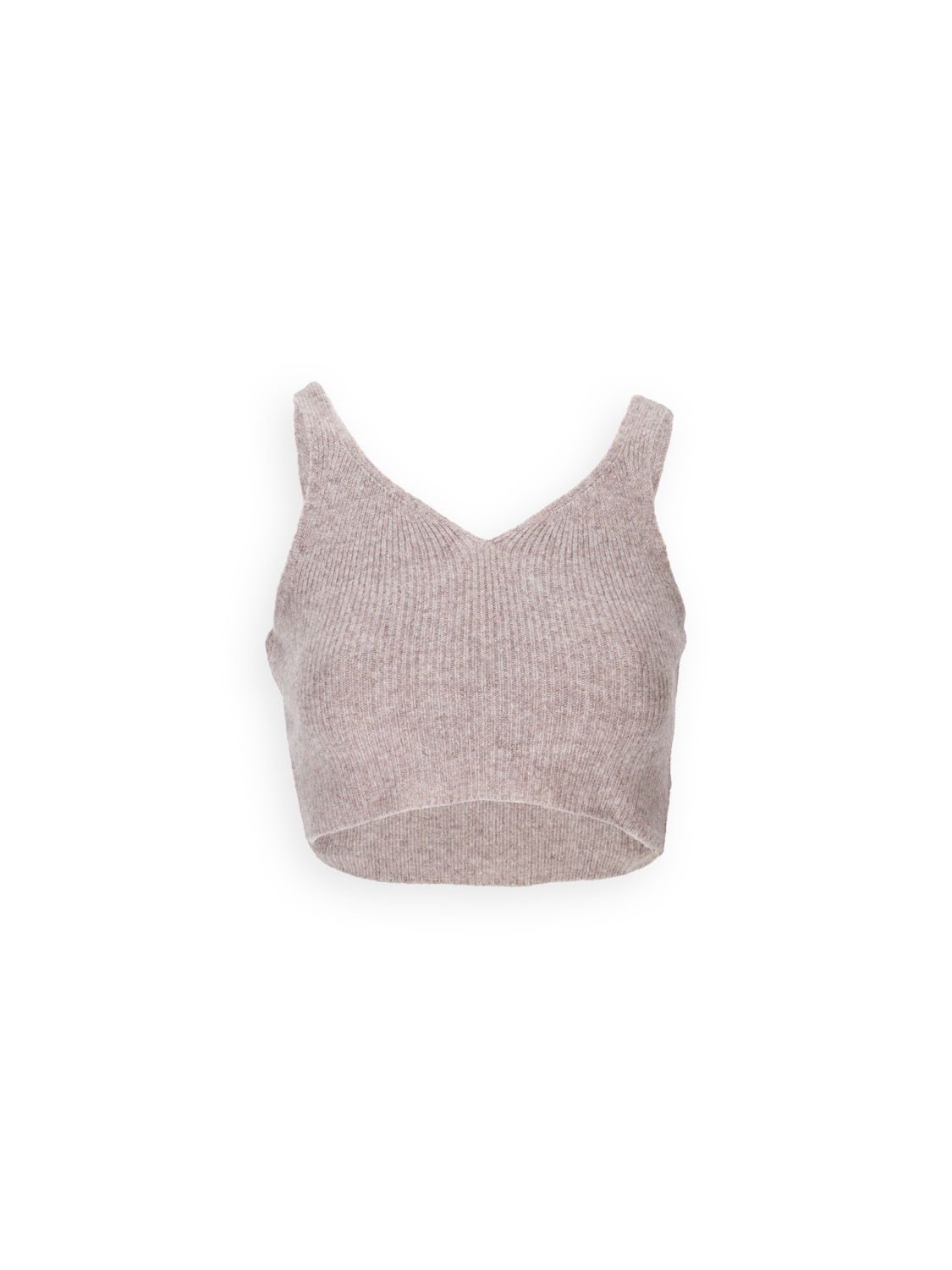 Top Go Rib - knitted cashmere top in cropped length 