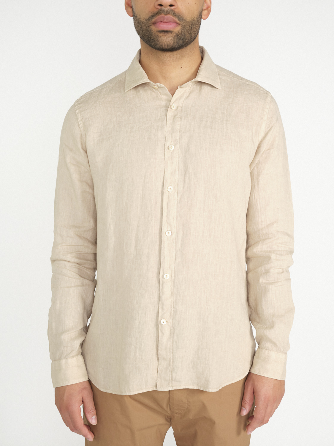 Tintoria Mattei 954 Camicia di lino  beige M