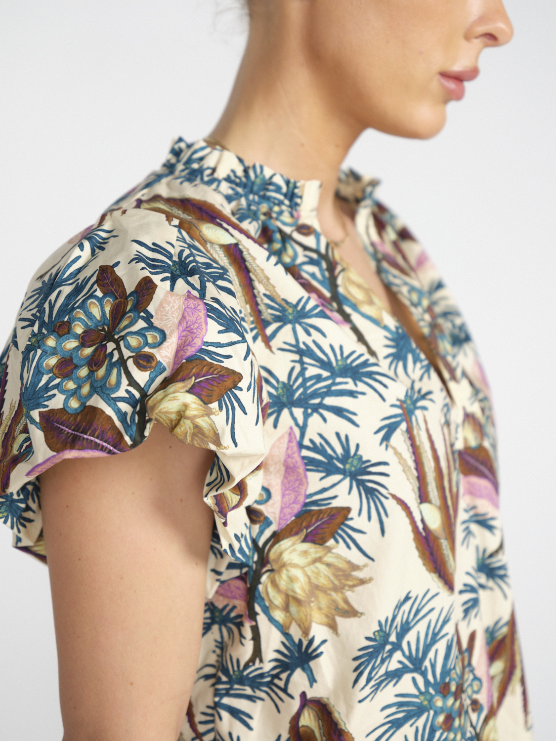 Ulla Johnson Kiara - Blusa de popelina de algodón con estampado floral   multicolor 34