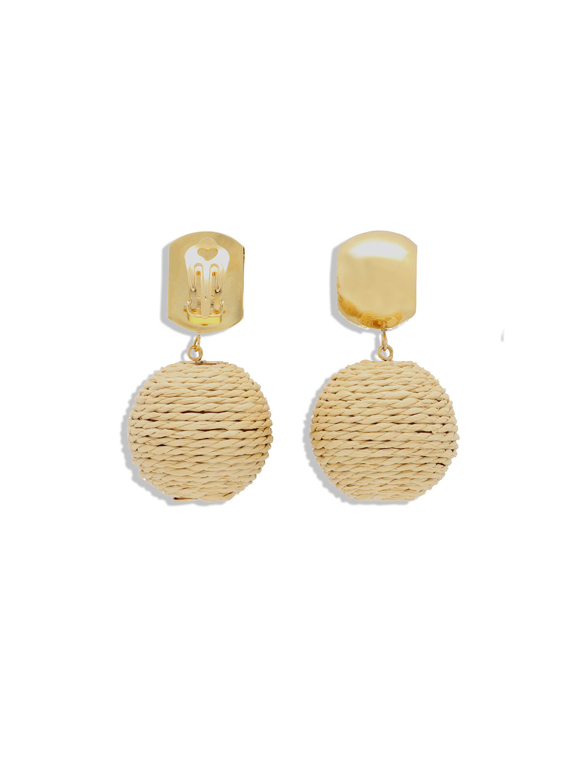 Bast Earring - Ear Clips with Bast Details
