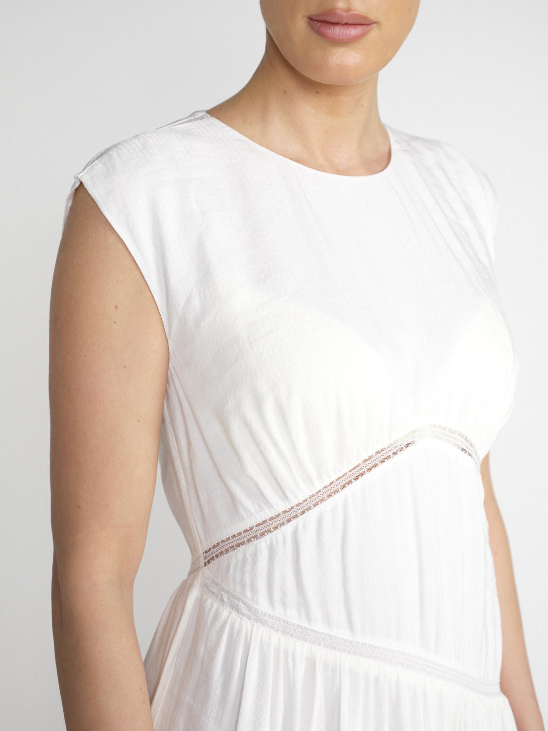 Frame Gathered – Leichtes Leinen-Kleid   white XS