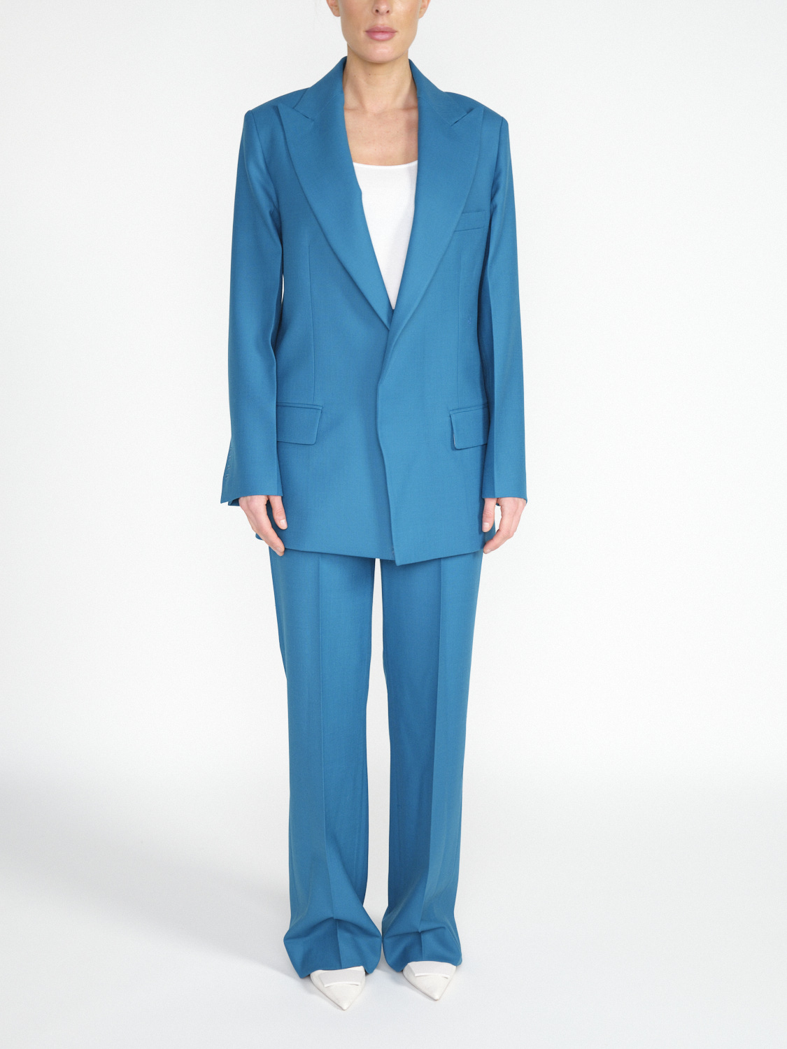 Victoria Beckham Label – Oversized Blazer  petrol 36